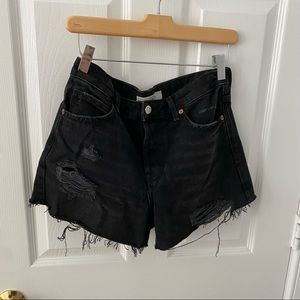 Topshop black denim shorts, size 4